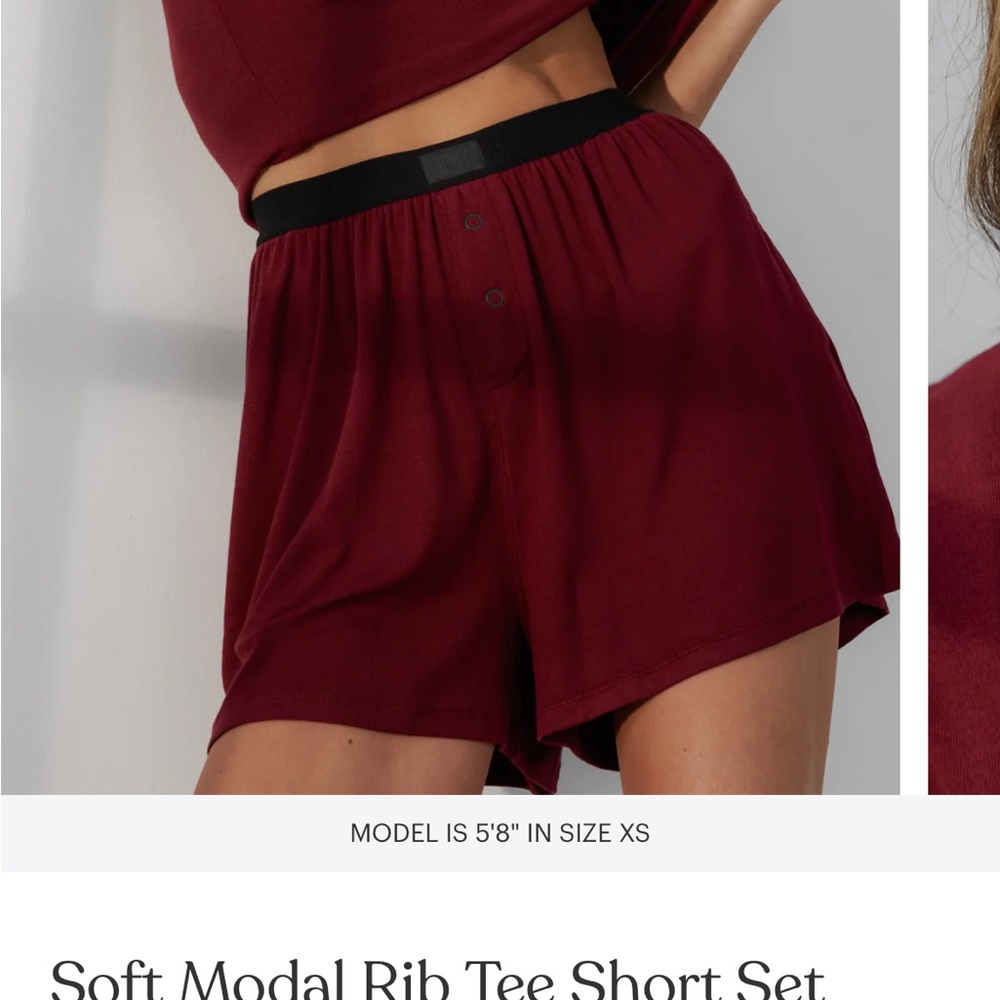 LUNYA Soft Modal Rib Tee Short Set - Picture 2 of 4